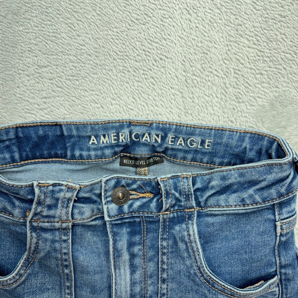 American Eagle Jeans Womens 00 Blue Super Hi-Rise Flare Stretch Denim - Picture 5 of 10